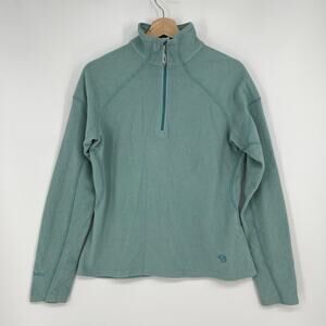 Mountain Hardwear 1/4 Zip Polartec Fleece Womens Medium Light Blue Pull Over